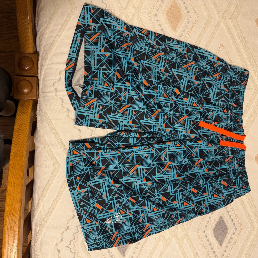 Men's under armour Geometric Patterned Shorts - Blue and Orange